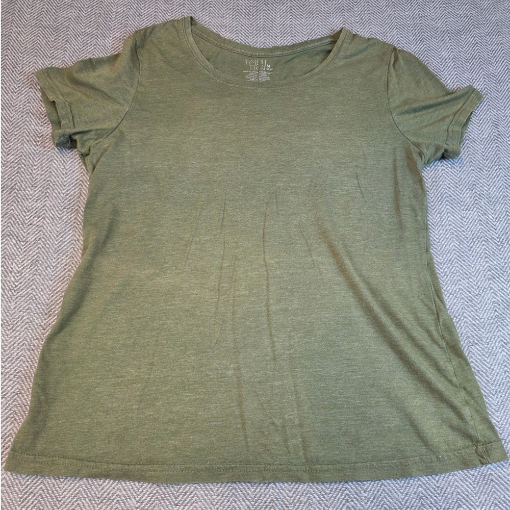 Time and Tru Sea Turtle Heather Green Short Sleeve Crew Neck Tee M 8-10